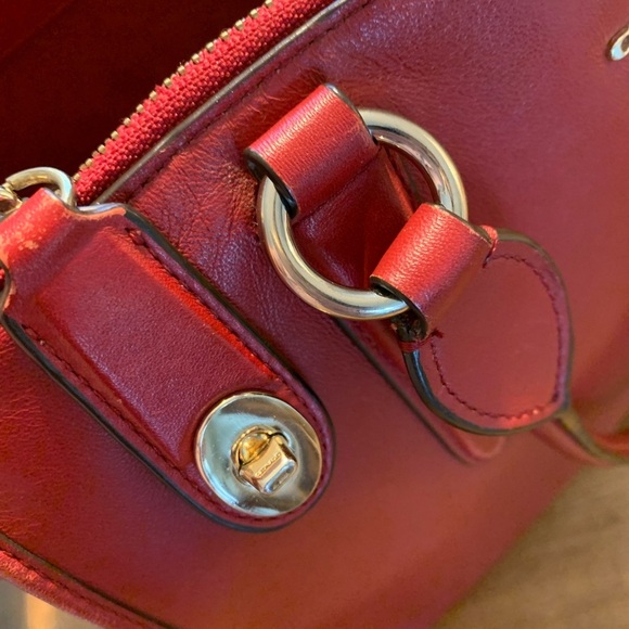 Coach Cherry Red Leather Tote - Picture 8 of 11